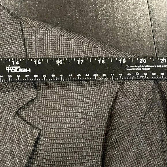 Brooks Brothers 346 Wool Charcoal Gray Glen Check Mens Sport Coat Blazer 44L - Picture 12 of 14